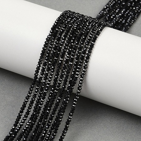 Natural Black Spinel Beads Strands G-P553-F08-01-1