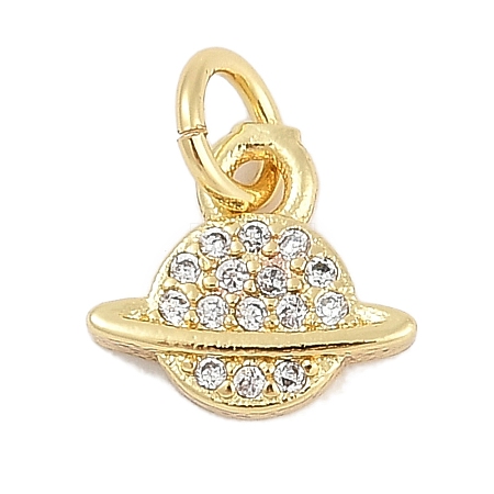 Brass Micro Pave Cubic Zirconia Pendants KK-Q028-31G-1