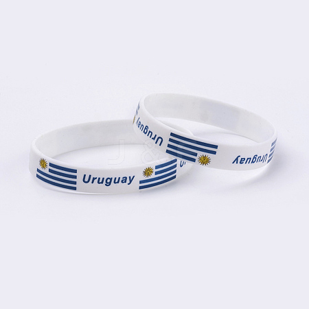 Silicone Bracelets Wristband Souvenir BJEW-TA0002-02K-1