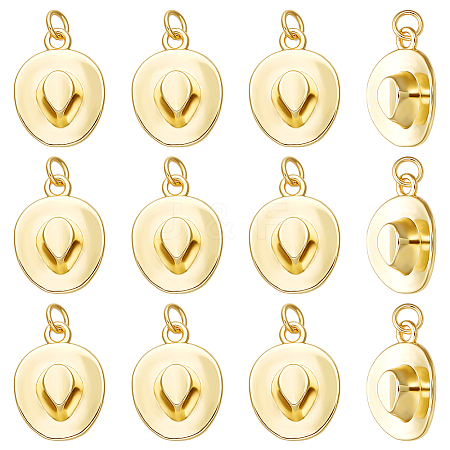 12PCS Rack Plating Brass Pendants KK-BC0014-37G-1