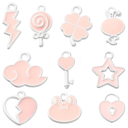 10Pcs 10 Style Spray Painted Alloy Enamel Pendants ENAM-YW0002-64-1