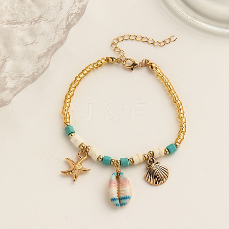 Bohemian Shell Bead Bracelets EM2615-8-1