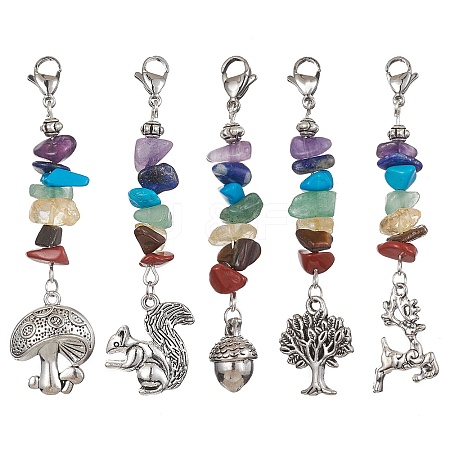 Autumn Theme Tibetan Style Alloy Pendants Decoration HJEW-JM01207-1