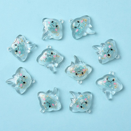 10Pcs Luminous Transparent Resin Pendants RESI-YW0004-44D-1