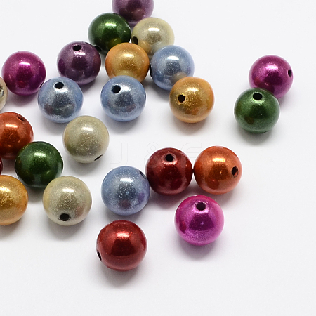 Spray Painted Acrylic Beads MACR-Q154-16mm-M-1