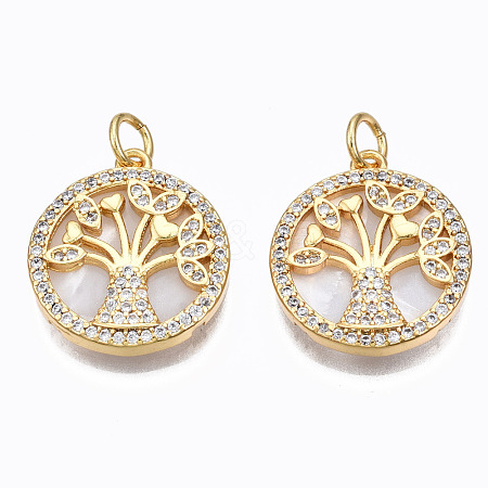 Brass Micro Pave clear Cubic Zirconia Pendants ZIRC-N039-166-NF-1