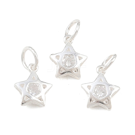 925 Sterling Silver Pave Clear Cubic Zirconia Charms STER-A049-08C-S-1