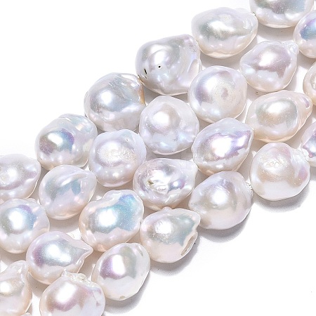 Natural Baroque Pearl Keshi Pearl Beads Strands PEAR-S019-05C-01-1