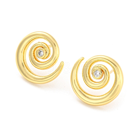 Rack Plating Brass Vortex Stud Earrings EJEW-A028-47G-1