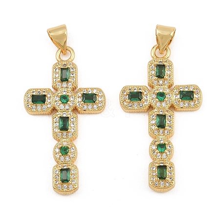 Brass Micro Pave Cubic Zirconia Pendants CU-CBADC6C-12G-01-1