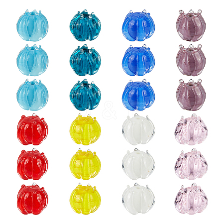 32Pcs 8 Colors Handmade Lampwork Beads LAMP-NB0001-95-1