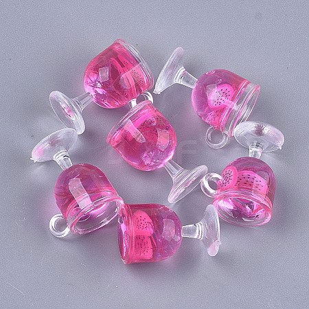 Resin Cup Pendants CRES-S359-11B-1