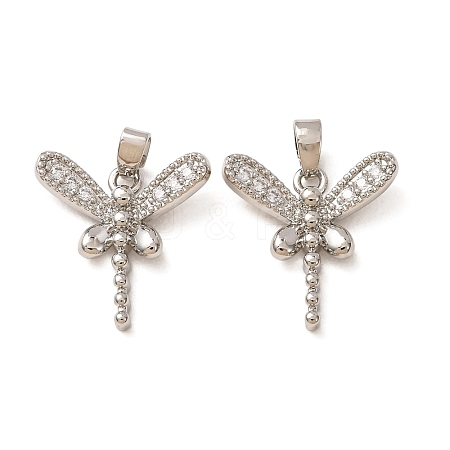 Brass Micro Pave Clear Cubic Zirconia Pendants CU-CBADD64-04P-1