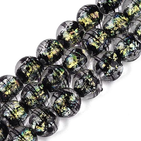 Handmade Foil Glass Lampwork Beads Strands FOIL-Q002-09C-1