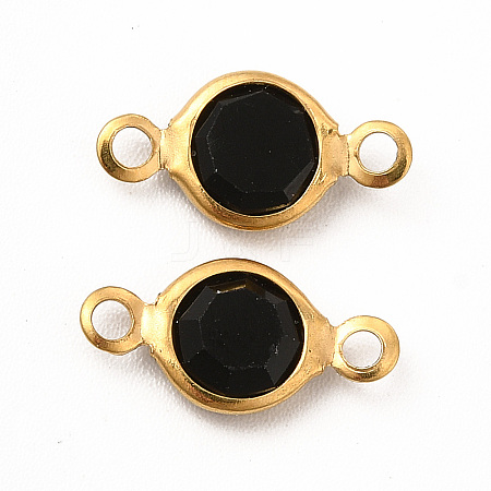Ion Plating(IP) 304 Stainless Steel with Glass Connector Charms LS-STAS-G305-08G-08-1
