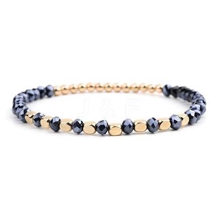 Synthetic Non-magnetic Hematite Beads Stretch Bracelets for Women KP6261-11-1