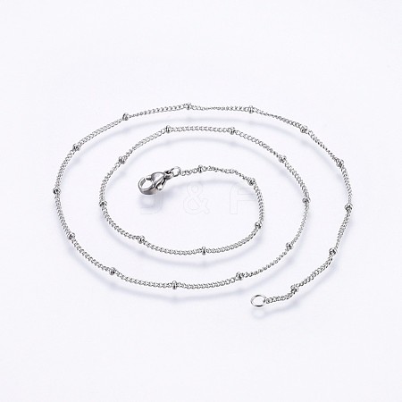 Non-Tarnish 304 Stainless Steel Curb Chain Necklaces NJEW-O102-21P-1