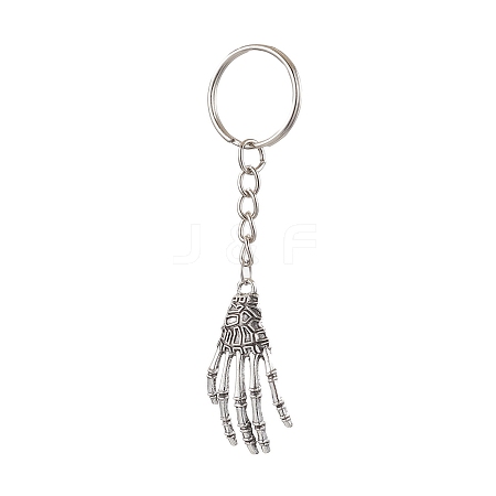 Halloween Themed Skull Hand Alloy Keychain KEYC-JKC00860-1