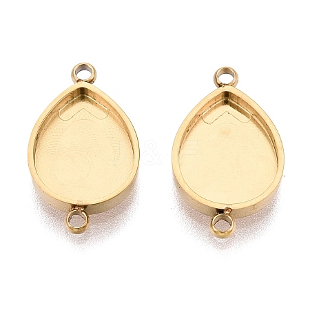304 Stainless Steel Connector Cabochon Settings STAS-Q113-32G-1