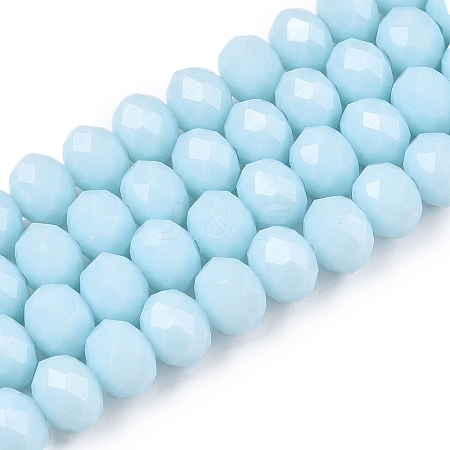 Opaque Solid Color Imitation Jade Glass Beads Strands LS-EGLA-A044-P8mm-D06-1