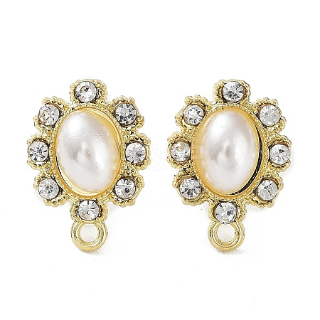 Rack Plating Alloy Rhinestone Stud Earring Finds PALLOY-Q458-12G-1