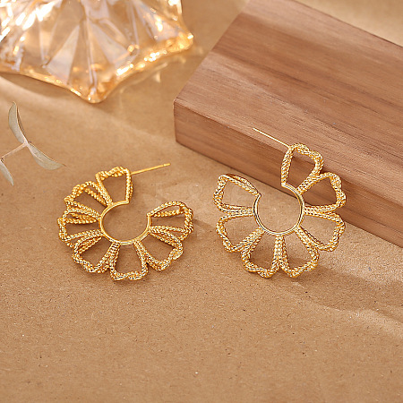 Brass Stud Earrings for Women WGB854C-01-1