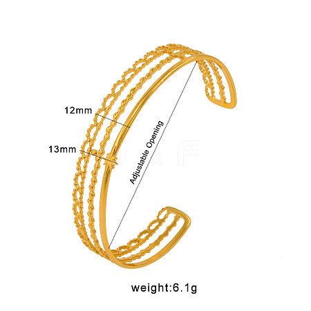 304 Stainless Steel Cuff Bangles WG00763-02-1