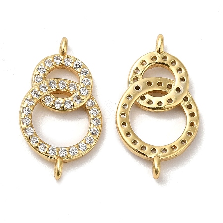 925 Sterling Silver Micro Pave Clear Cubic Zirconia Connector Charms STER-I010-03G-1