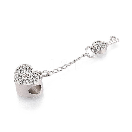 Alloy Rhinestone European Dangle Charms MPDL-Q208-113-1