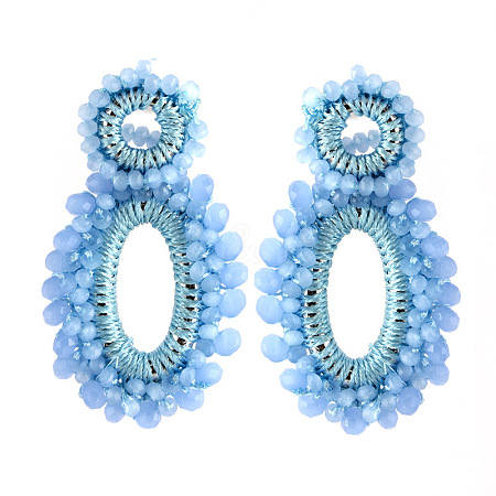 Rhinestone Braided Ear Studs for Women FIND-PW0024-19G-1