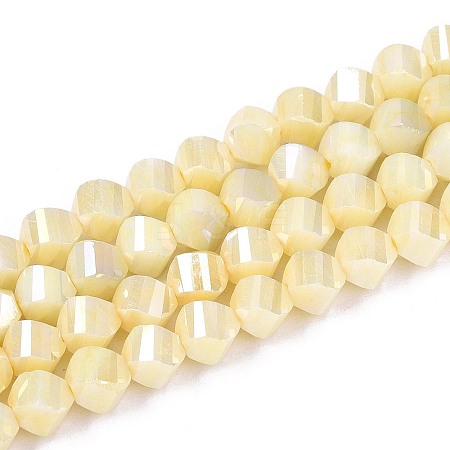 Anti-Tarnish Electroplate Glass Beads Strands GLAA-T025-6mm-14H-1