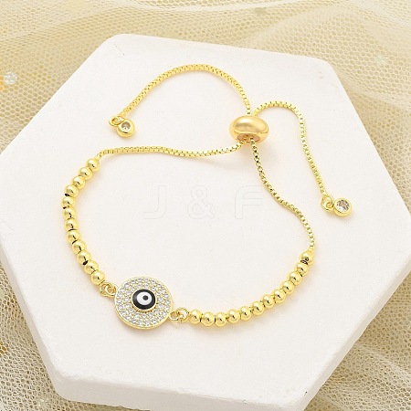 Brass Micro Pave Cubic Zirconia Slider Bracelets for Women LS-BJEW-S158-08G-01-1