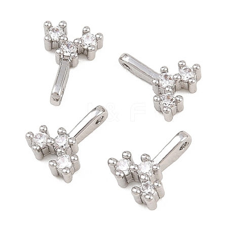 Brass Micro Pave Cubic Zirconia Charms KK-H538-19C-P-1