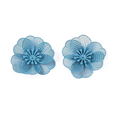 Spray Painted Iron Bead Caps IFIN-N013-05B-1