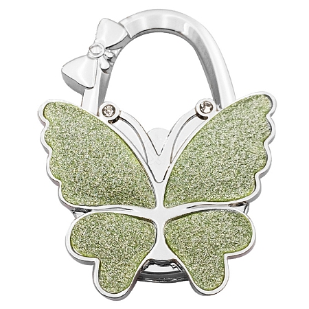 Glitter Butterfly Zinc Alloy Crystal Rhinestone Bag Hanger BAGH-F001-A06-1