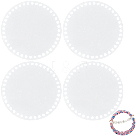 4Pcs Flat Round Acrylic Sheet MACR-CP0001-01A-1