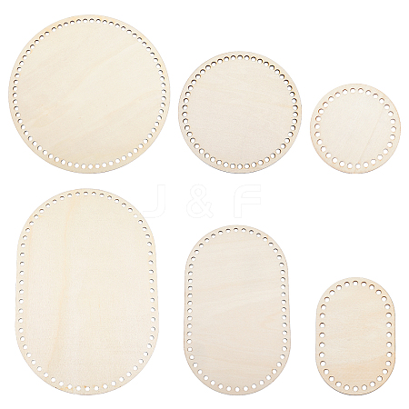 Fingerinspire Flat Round & Oval Wood Knitting Crochet Bottoms DIY-FG0005-02-1