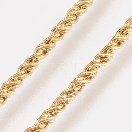 Brass Twisted Chain Necklaces Making NJEW-O101-07G-1