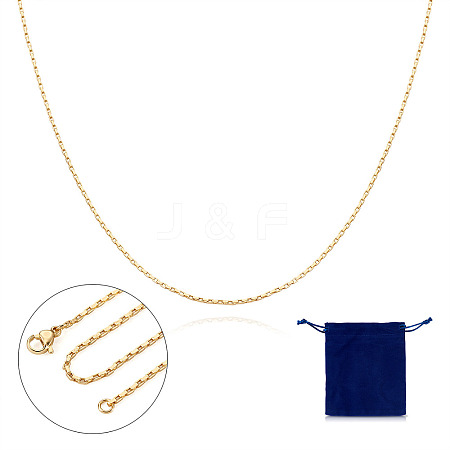 Brass Box Chain Necklace NJEW-TA0001-16-1