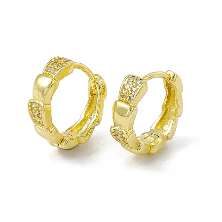 Rack Plating Brass Clear Cubic Zirconia Hoop Earrings for Women EJEW-M213-33G-1