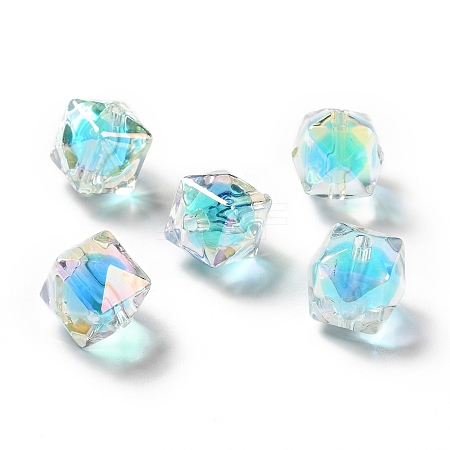 Two Tone UV Plating Rainbow Iridescent Acrylic Beads LS-TACR-D010-02A-1