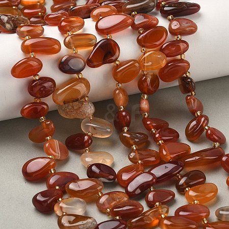Natural Red Agate Beads Strands G-P604-A14-01-1