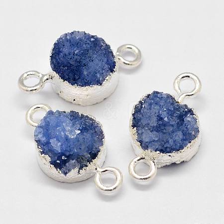 Electroplated Natural & Dyed Druzy Agate Links connectors G-N0168-014A-02-1