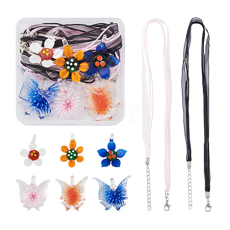 Kissitty DIY Flower and Butterfly Necklace Making Kit DIY-KS0001-34-1