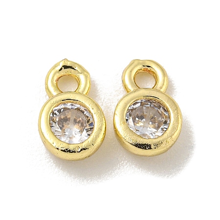 Brass Micro Pave Cubic Zirconia Charms KK-L075-017LG-01-1