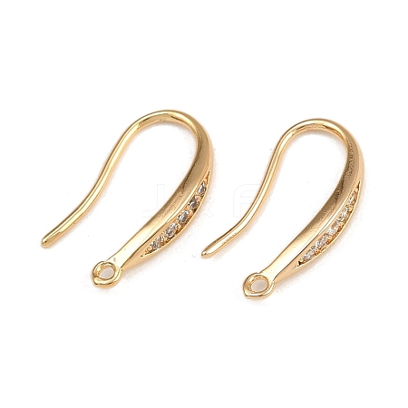 Brass Micro Pave Clear Cubic Zirconia Earring Hooks KK-F910-24G-1