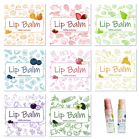 CRASPIRE 80Pcs 8 Style Custom Lip Balm DIY Label Sticker DIY-CP0007-95G-1