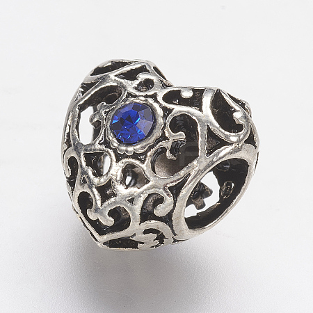 Tibetan Style Alloy Rhinestone European Beads PALLOY-F202-38I-1