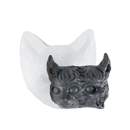 Halloween Double Devil Cat Heads DIY Candlestick Silicone Molds SIMO-B002-14-1