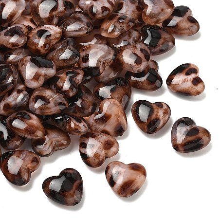 Leopard Print Opaque Acrylic Beads X-OACR-B052-04-1